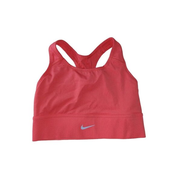 Nike Pro Sports Bra Ladies Size Small Pink Dri Fit Swoosh Racer Back No Padding - Picture 1 of 11
